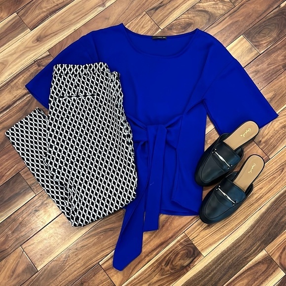 H&M Geometric Straight Skinny Leg Pants Size 10 - Picture 3 of 8